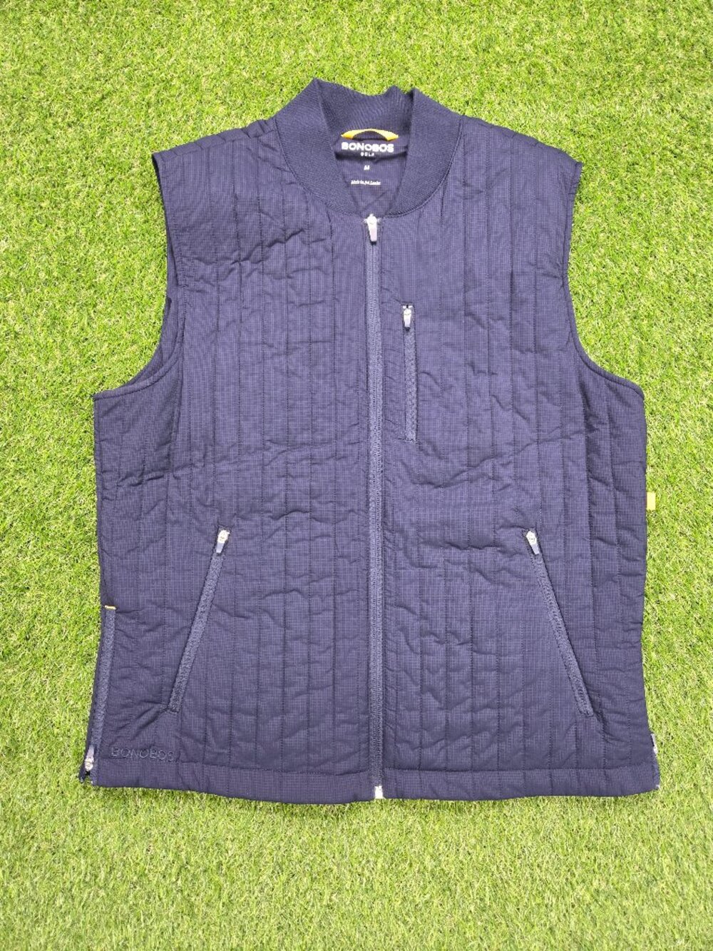Bonobos Golf Vest Mens Medium Blue Navy Quilted Nylon Primaloft Performance